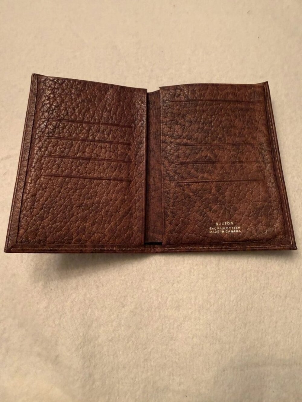 Vintage Buxton Sao Paulo Steer Leather Long Wallet Made in Canada Brown